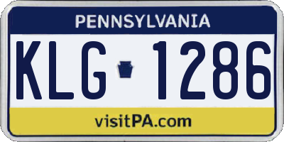 PA license plate KLG1286