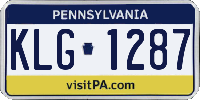 PA license plate KLG1287