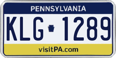 PA license plate KLG1289
