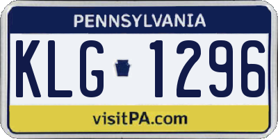 PA license plate KLG1296
