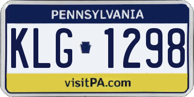 PA license plate KLG1298
