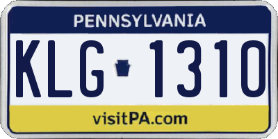 PA license plate KLG1310