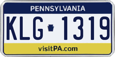 PA license plate KLG1319