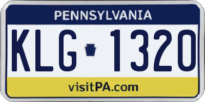 PA license plate KLG1320