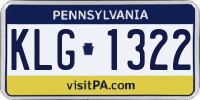 PA license plate KLG1322