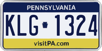 PA license plate KLG1324