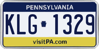 PA license plate KLG1329