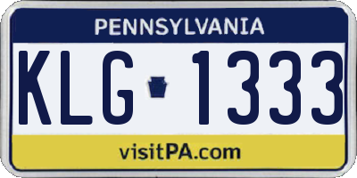 PA license plate KLG1333