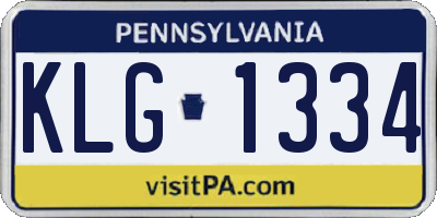 PA license plate KLG1334