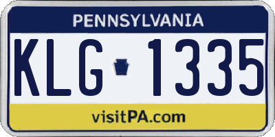 PA license plate KLG1335