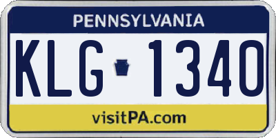 PA license plate KLG1340