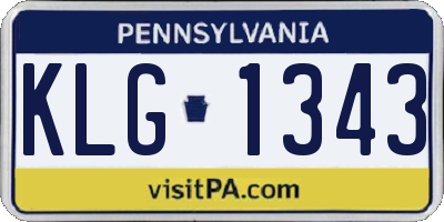 PA license plate KLG1343