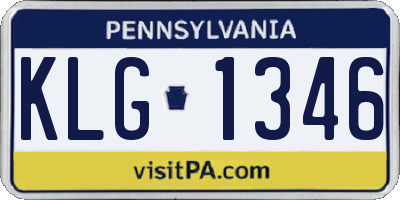 PA license plate KLG1346