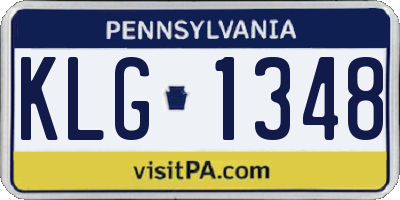 PA license plate KLG1348