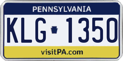 PA license plate KLG1350