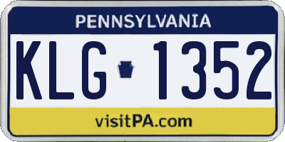 PA license plate KLG1352