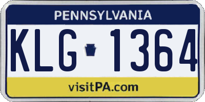 PA license plate KLG1364