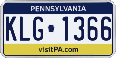 PA license plate KLG1366