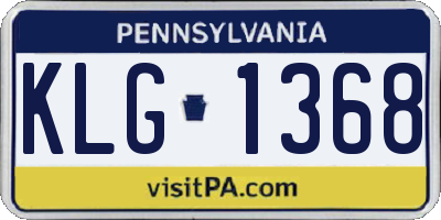 PA license plate KLG1368