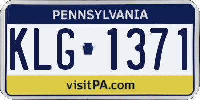 PA license plate KLG1371