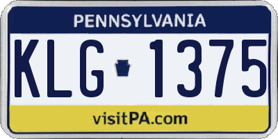 PA license plate KLG1375