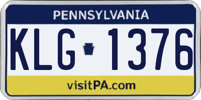 PA license plate KLG1376