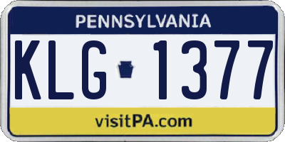 PA license plate KLG1377
