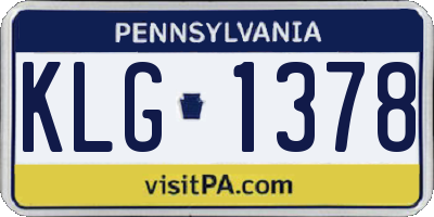 PA license plate KLG1378