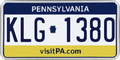 PA license plate KLG1380