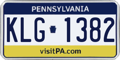 PA license plate KLG1382