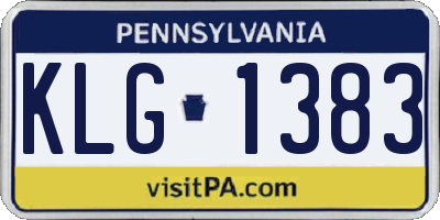PA license plate KLG1383