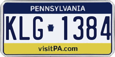 PA license plate KLG1384