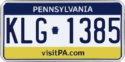 PA license plate KLG1385