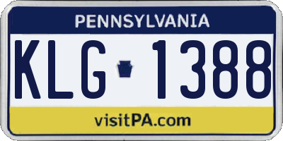PA license plate KLG1388