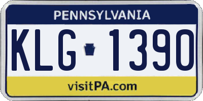 PA license plate KLG1390