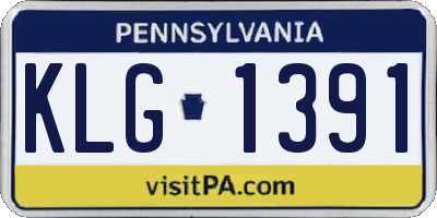 PA license plate KLG1391