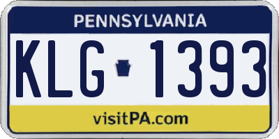 PA license plate KLG1393