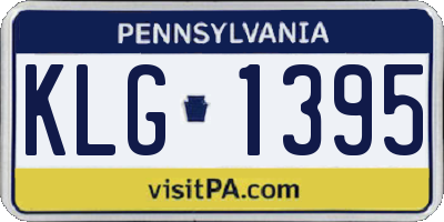 PA license plate KLG1395
