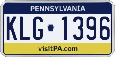 PA license plate KLG1396