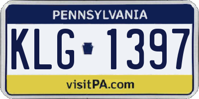 PA license plate KLG1397