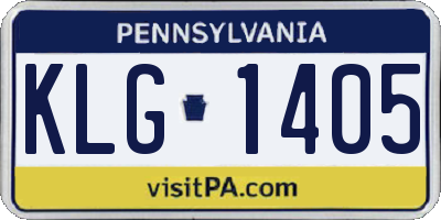 PA license plate KLG1405