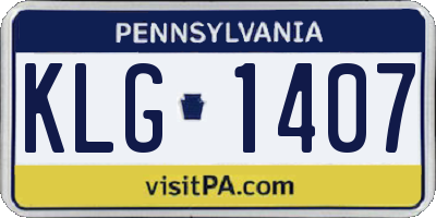 PA license plate KLG1407