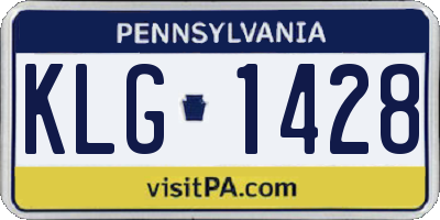 PA license plate KLG1428