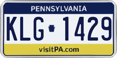 PA license plate KLG1429