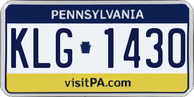 PA license plate KLG1430