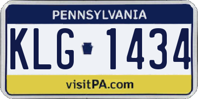 PA license plate KLG1434