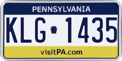 PA license plate KLG1435