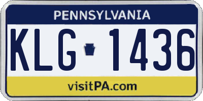 PA license plate KLG1436
