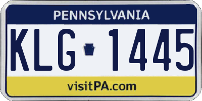 PA license plate KLG1445
