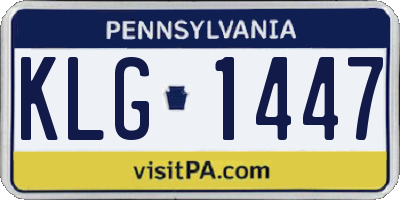 PA license plate KLG1447